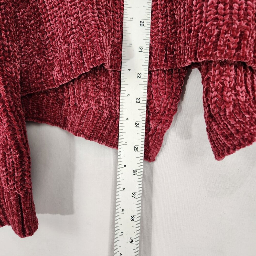 NWT American Rag Hooded Sweater Women's XL Burgundy Maroon Soft Cozy Chenille - Picture 5 of 8